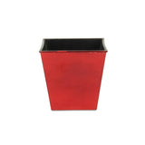 5" Red Recycled Plastic Indoor Outdoor Rectangular Pot Planter