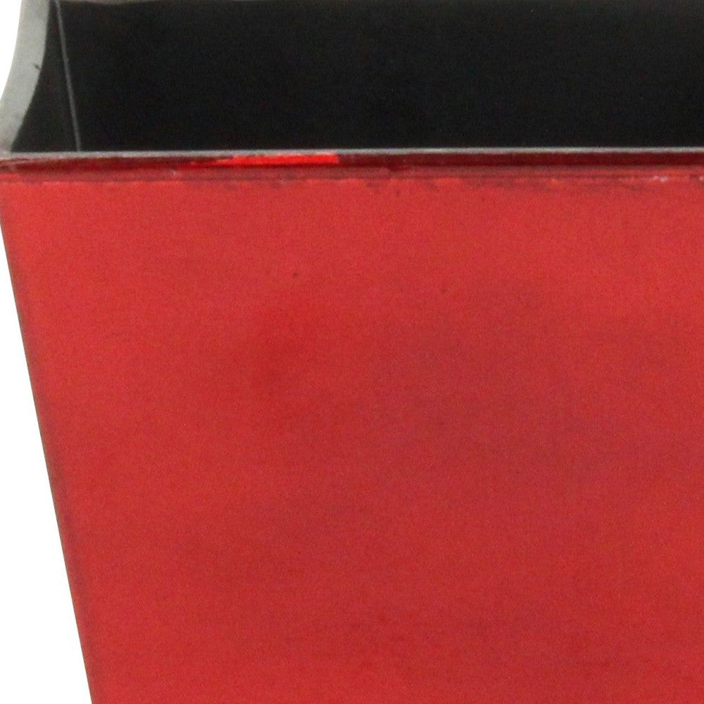 5" Red Recycled Plastic Indoor Outdoor Rectangular Pot Planter - Homeroots - Flyclothing LLC