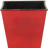 5" Red Recycled Plastic Indoor Outdoor Rectangular Pot Planter