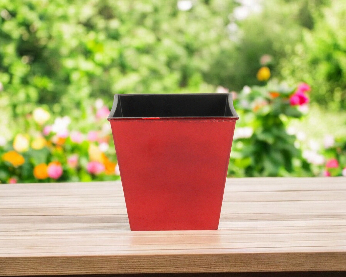 5" Red Recycled Plastic Indoor Outdoor Rectangular Pot Planter - Homeroots - Flyclothing LLC