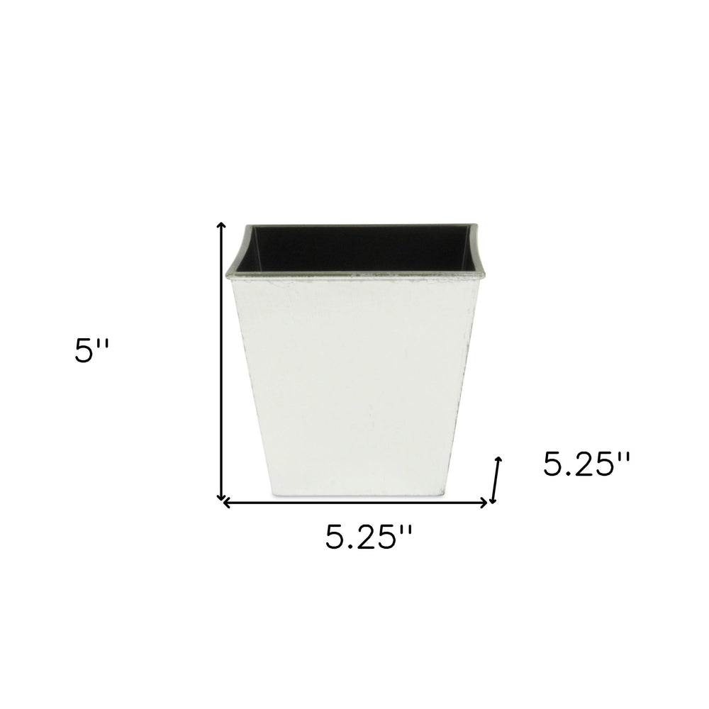 5" Silver Recycled Plastic Indoor Outdoor Square Nursery Pot - Homeroots - Flyclothing LLC