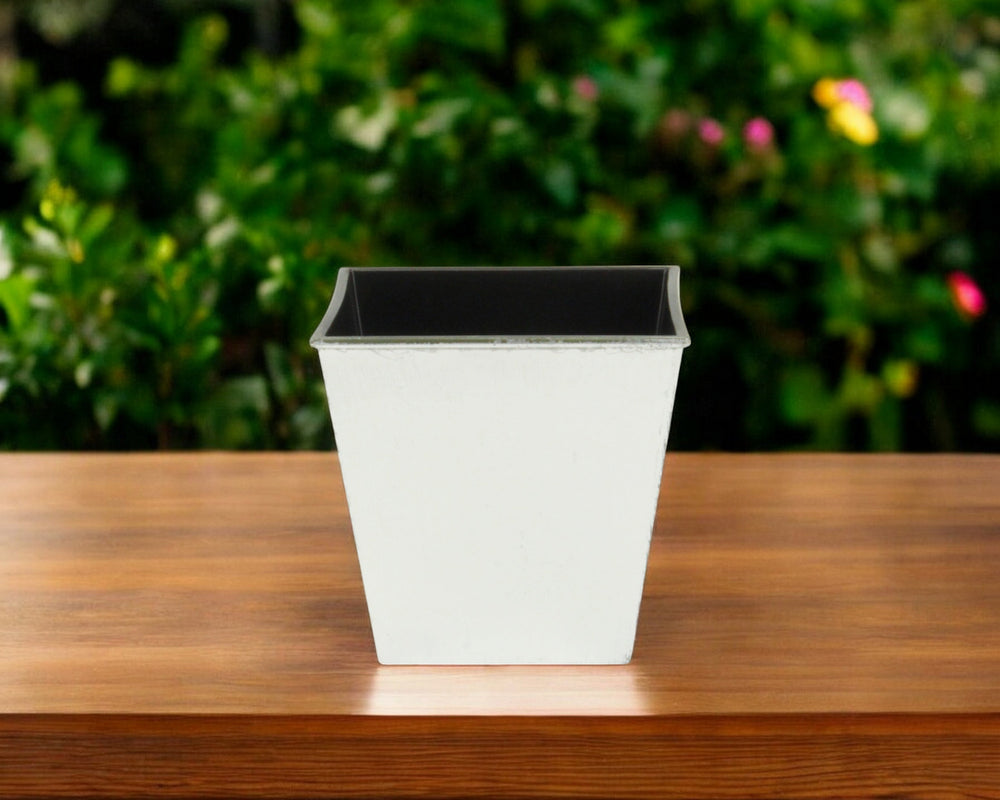 5" Silver Recycled Plastic Indoor Outdoor Square Nursery Pot - Homeroots