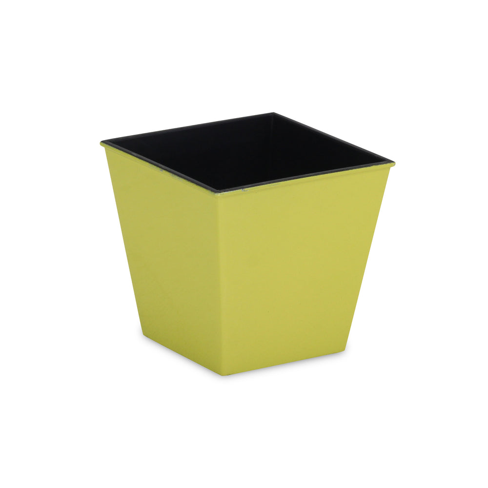 5" Yellow Recycled Plastic Indoor Outdoor Square Pot Planter - Homeroots - Flyclothing LLC