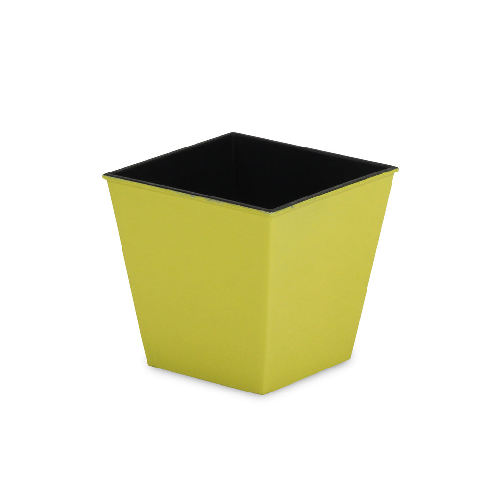 5" Yellow Recycled Plastic Indoor Outdoor Square Pot Planter - Homeroots - Flyclothing LLC