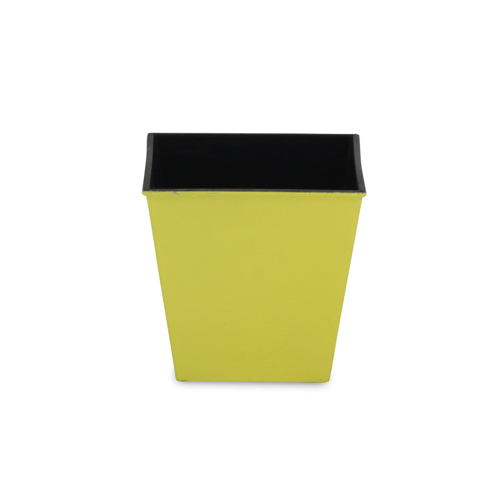 5" Yellow Recycled Plastic Indoor Outdoor Square Pot Planter - Homeroots - Flyclothing LLC