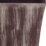 7" Brown and Ivory Abstract Recycled Plastic Indoor Outdoor Square Pot Planter - Homeroots - Flyclothing LLC