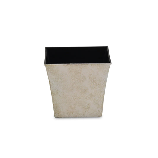 7" Cream Recycled Plastic Indoor Outdoor Square Nursery Pot - Homeroots