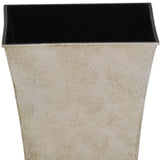 7" Cream Recycled Plastic Indoor Outdoor Square Nursery Pot - Homeroots