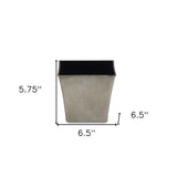 7" Gray Recycled Plastic Indoor Outdoor Square Pot Planter - Homeroots - Flyclothing LLC