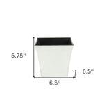 7" Silver Recycled Plastic Indoor Outdoor Rectangular Nursery Pot - Homeroots - Flyclothing LLC