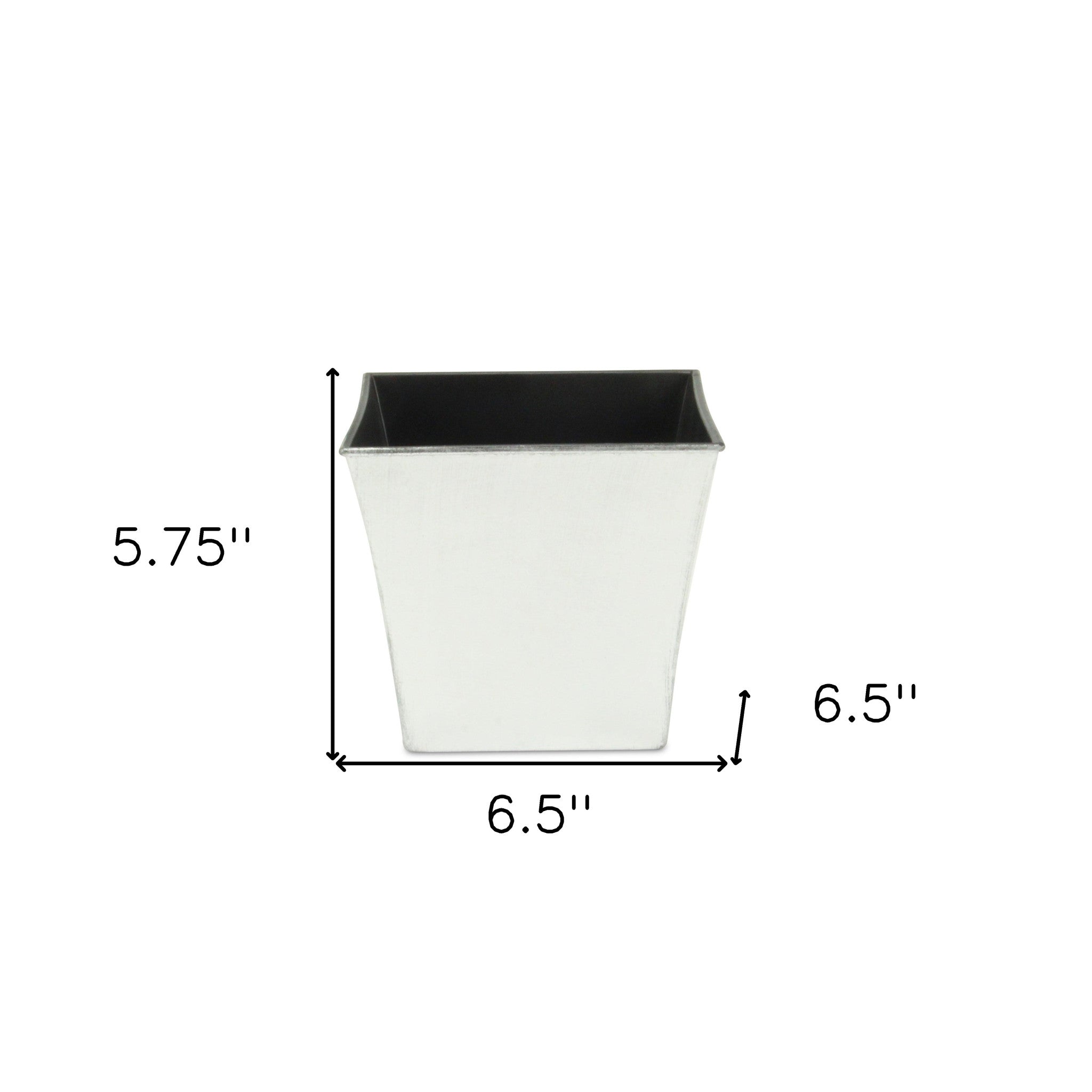 7" Silver Recycled Plastic Indoor Outdoor Rectangular Nursery Pot - Homeroots - Flyclothing LLC