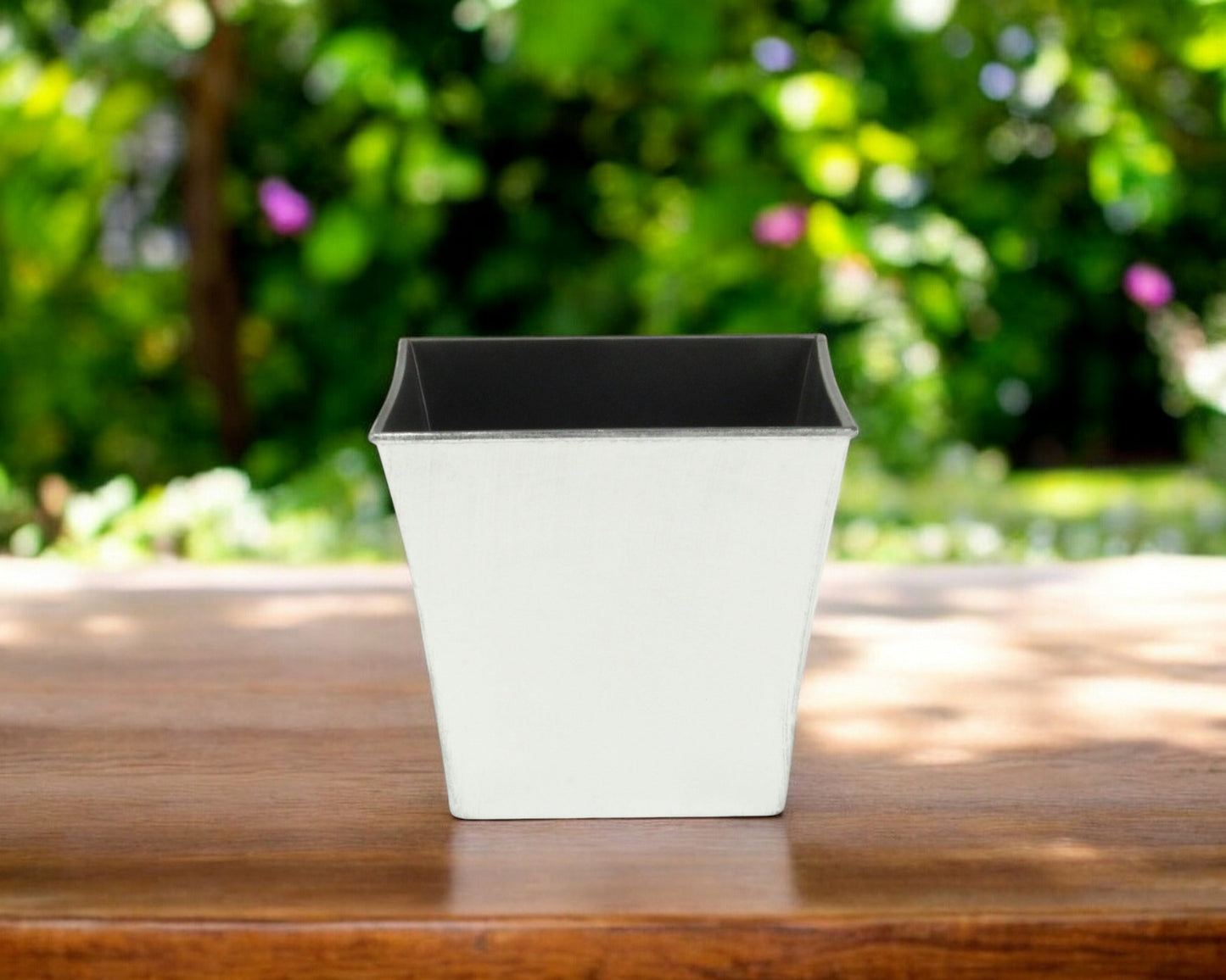 7" Silver Recycled Plastic Indoor Outdoor Rectangular Nursery Pot - Homeroots - Flyclothing LLC
