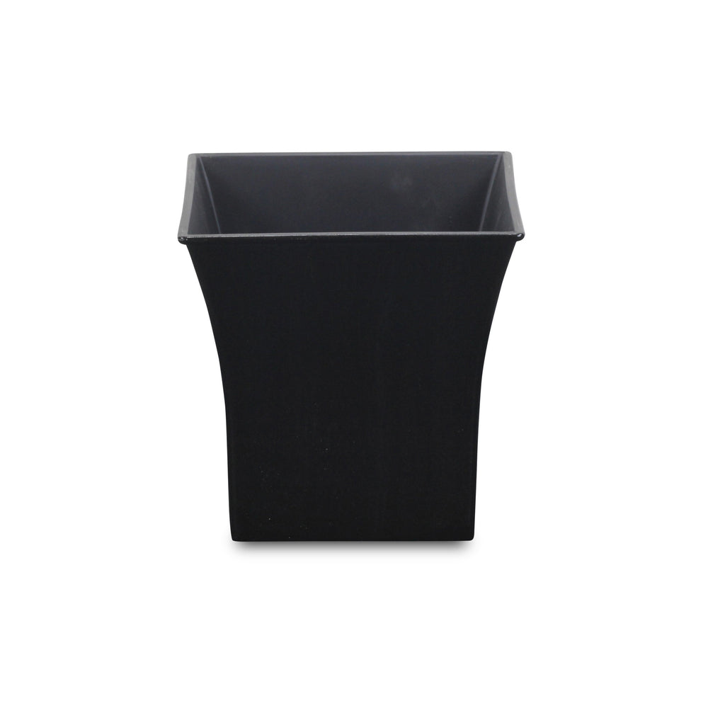 7" Black Recycled Plastic Indoor Outdoor Square Nursery Pot