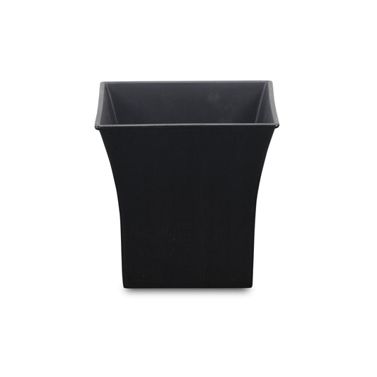 7" Black Recycled Plastic Indoor Outdoor Square Nursery Pot