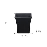 7" Black Recycled Plastic Indoor Outdoor Square Nursery Pot - Homeroots - Flyclothing LLC