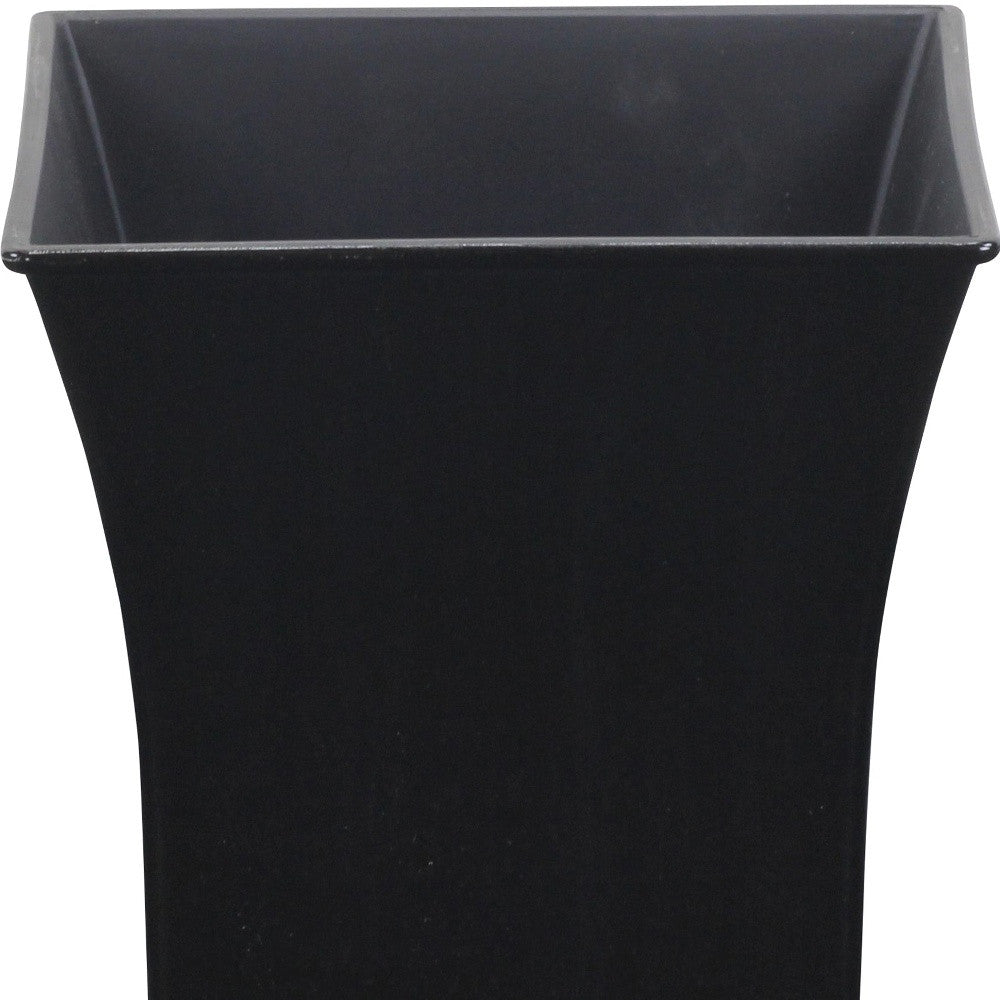 7" Black Recycled Plastic Indoor Outdoor Square Nursery Pot - Homeroots