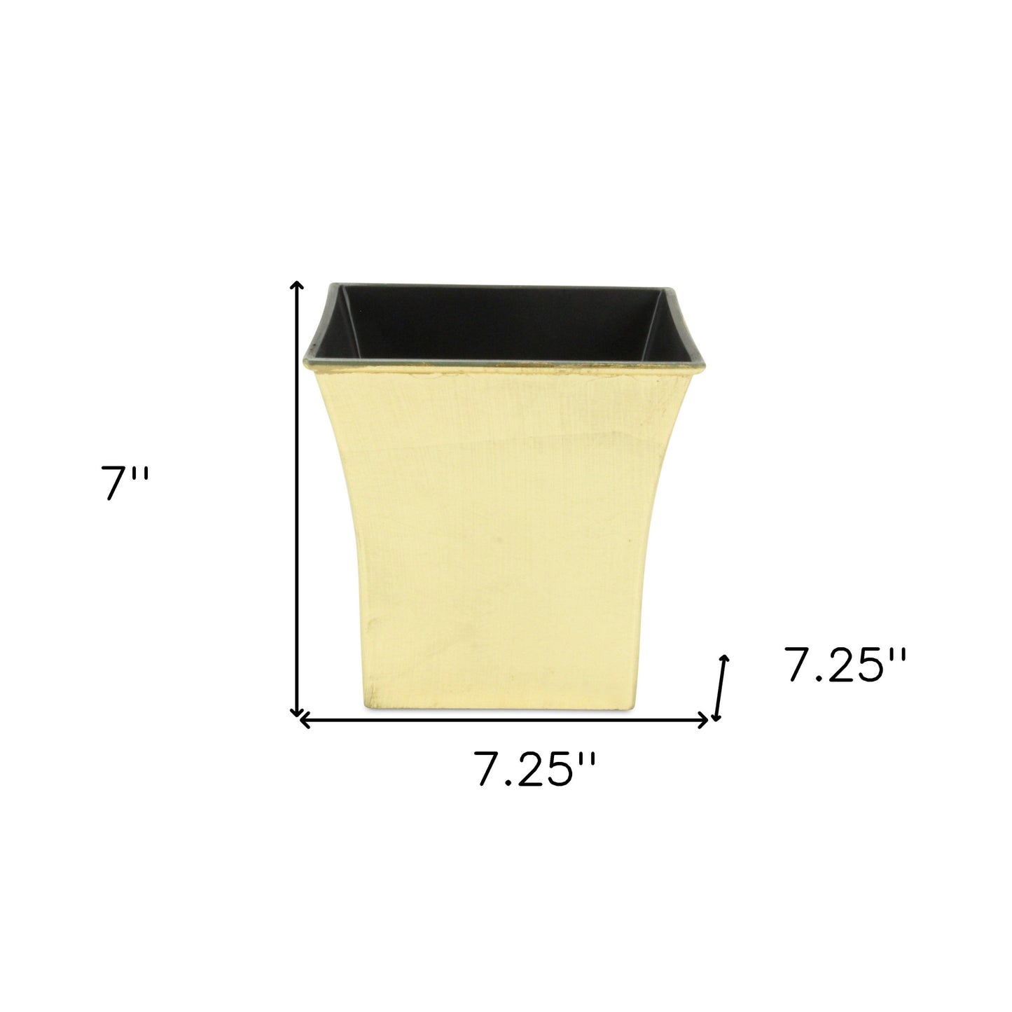 7" Gold Recycled Plastic Indoor Outdoor Square Pot Planter - Homeroots - Flyclothing LLC