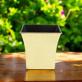 7" Gold Recycled Plastic Indoor Outdoor Square Pot Planter - Homeroots - Flyclothing LLC