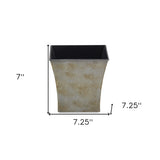 7" Gray Recycled Plastic Indoor Outdoor Square Pot Planter - Homeroots - Flyclothing LLC