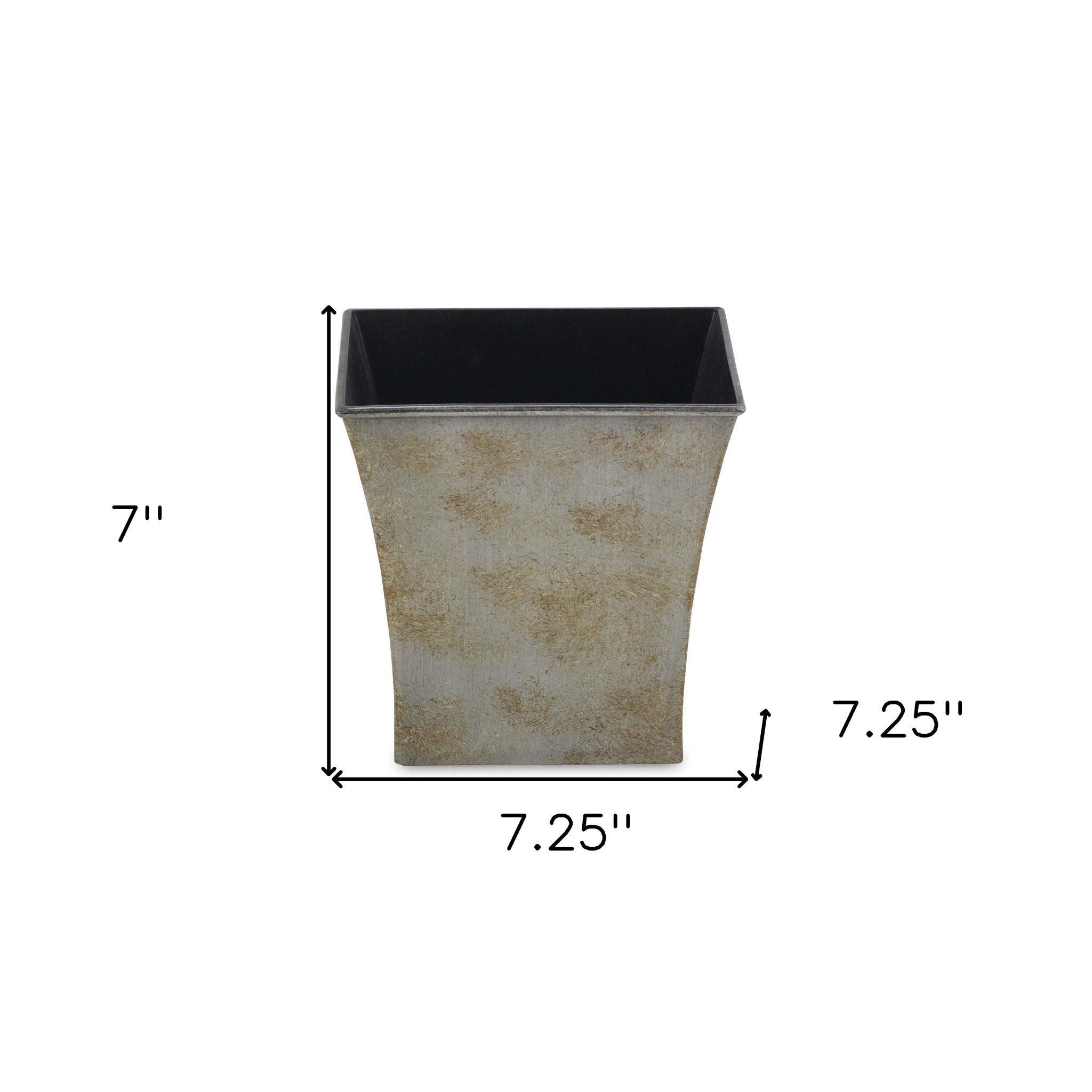 7" Gray Recycled Plastic Indoor Outdoor Square Pot Planter - Homeroots - Flyclothing LLC