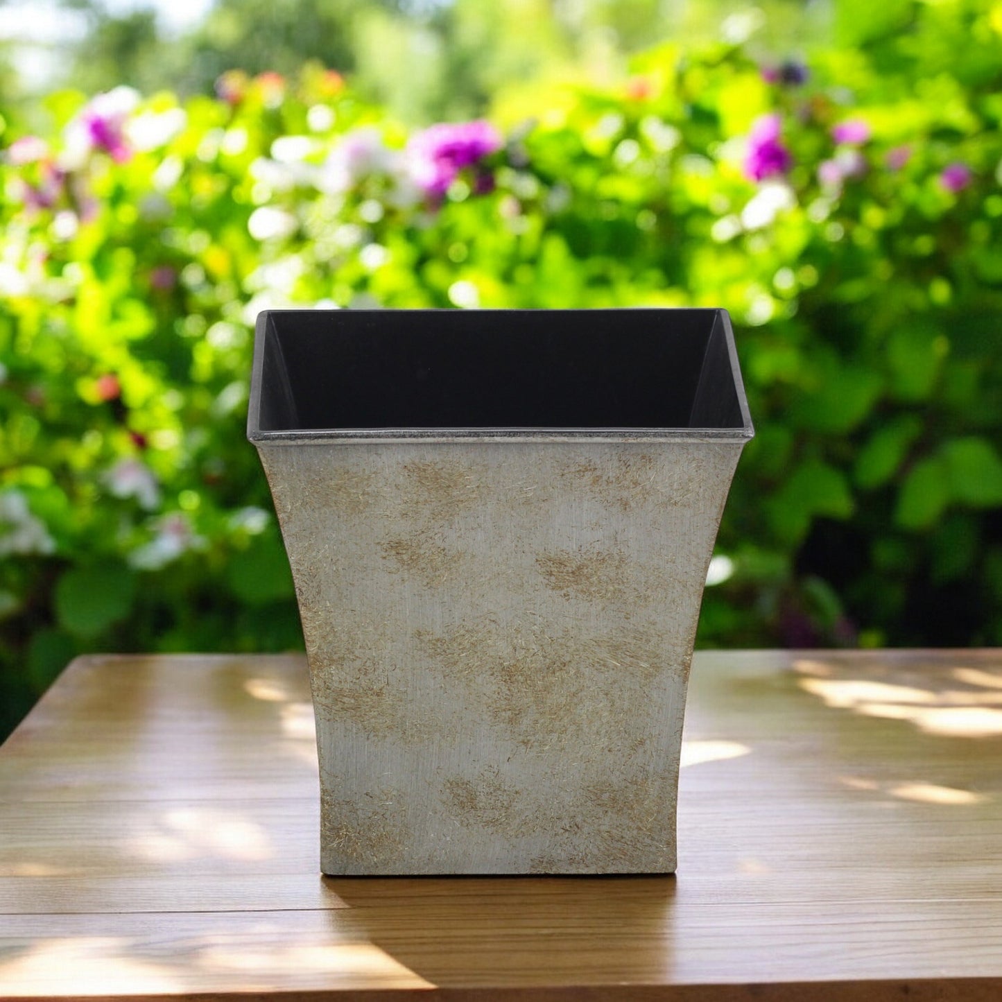 7" Gray Recycled Plastic Indoor Outdoor Square Pot Planter - Homeroots - Flyclothing LLC