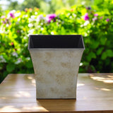 7" Gray Recycled Plastic Indoor Outdoor Square Pot Planter - Homeroots - Flyclothing LLC