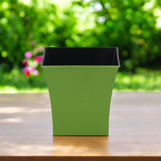7" Lime Green Recycled Plastic Indoor Outdoor Square Pot Planter