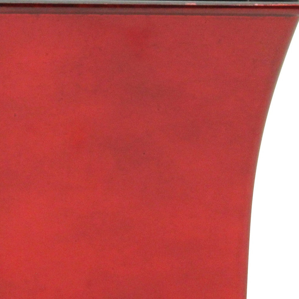 7" Red Recycled Plastic Indoor Outdoor Square Pot Planter - Homeroots - Flyclothing LLC