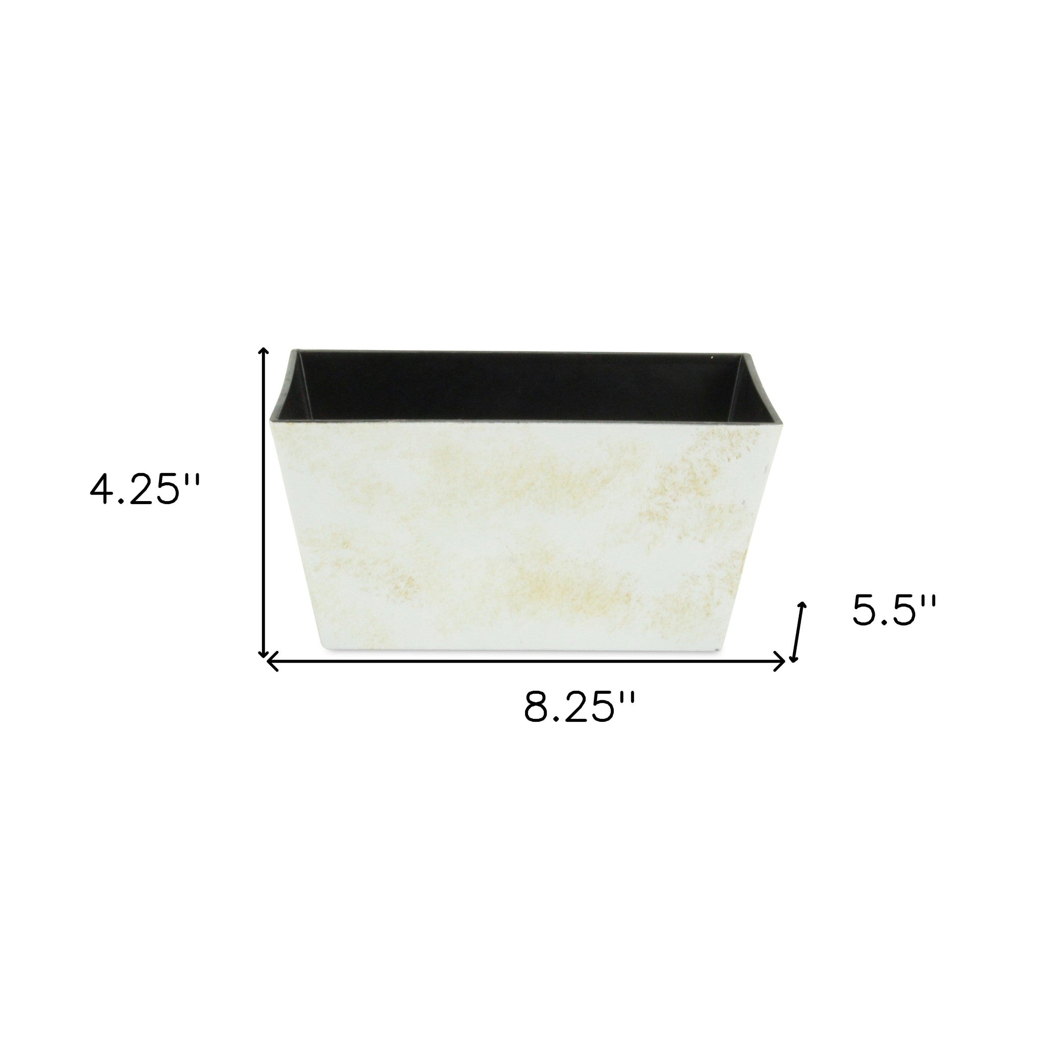 8" Cream Recycled Plastic Indoor Outdoor Rectangular Planter Box - Homeroots - Flyclothing LLC