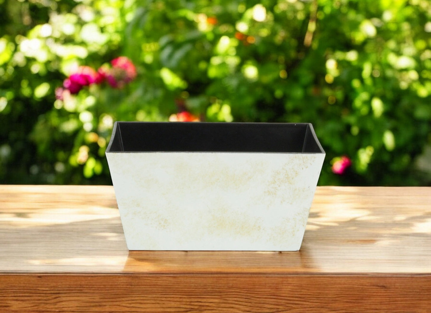 8" Cream Recycled Plastic Indoor Outdoor Rectangular Planter Box - Homeroots - Flyclothing LLC
