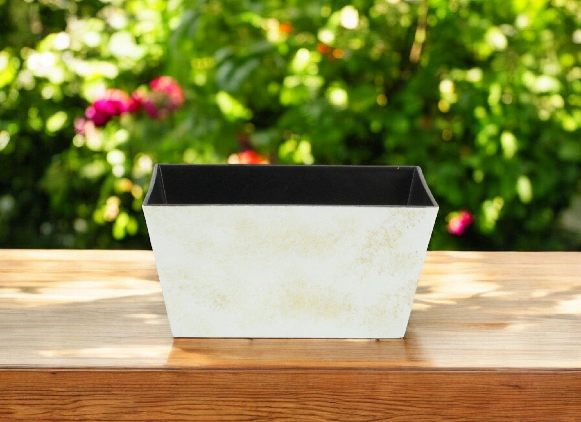 8" Cream Recycled Plastic Indoor Outdoor Rectangular Planter Box - Homeroots - Flyclothing LLC