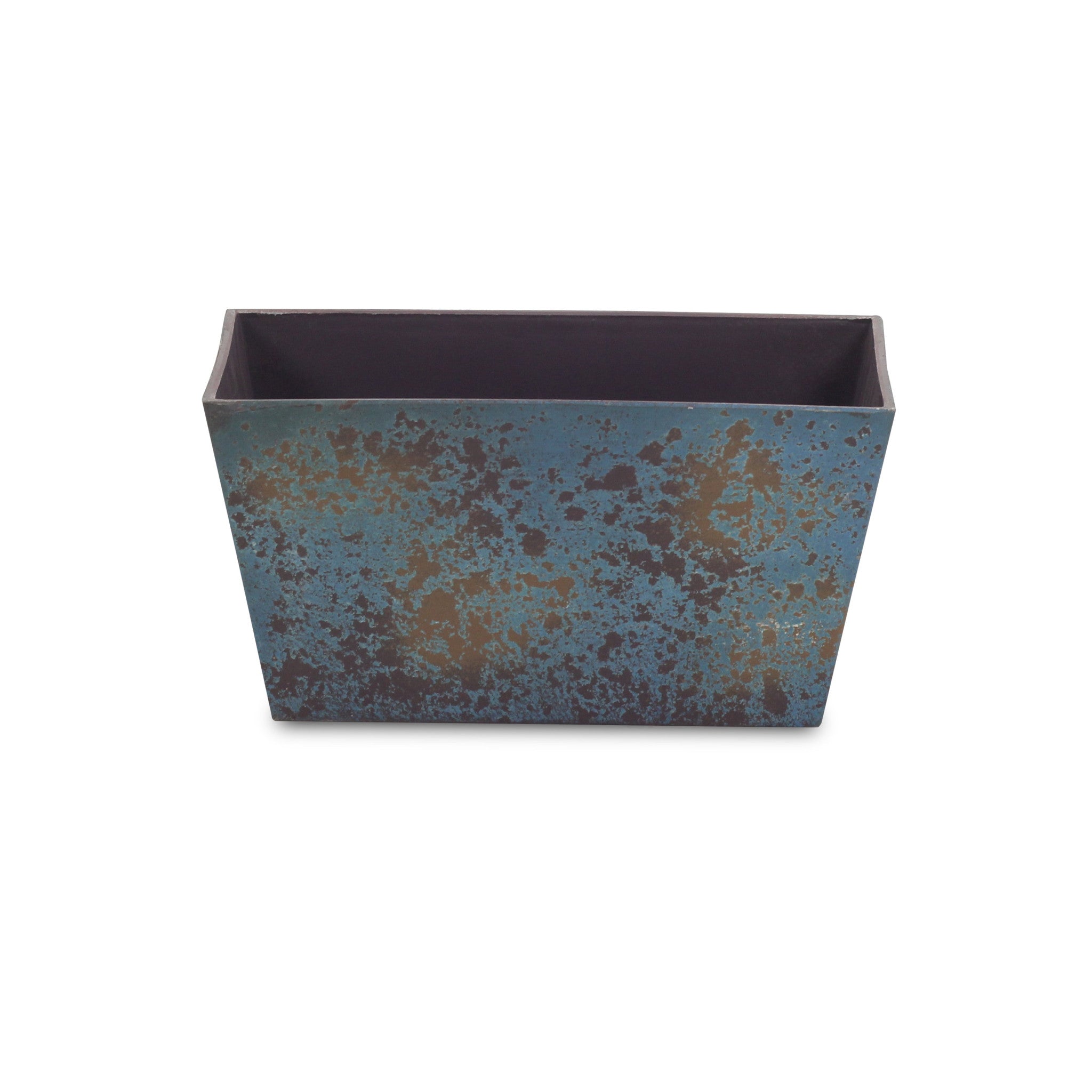 8" Blue Recycled Plastic Indoor Outdoor Rectangular Planter Box - Homeroots - Flyclothing LLC
