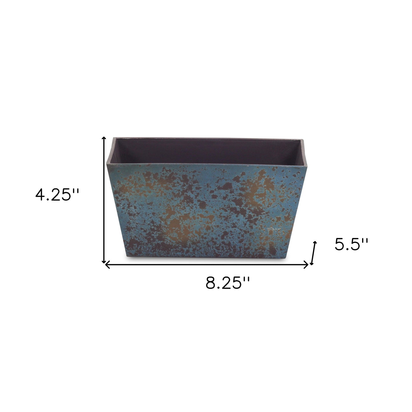 8" Blue Recycled Plastic Indoor Outdoor Rectangular Planter Box - Homeroots - Flyclothing LLC