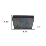 8" Blue Recycled Plastic Indoor Outdoor Rectangular Planter Box - Homeroots - Flyclothing LLC