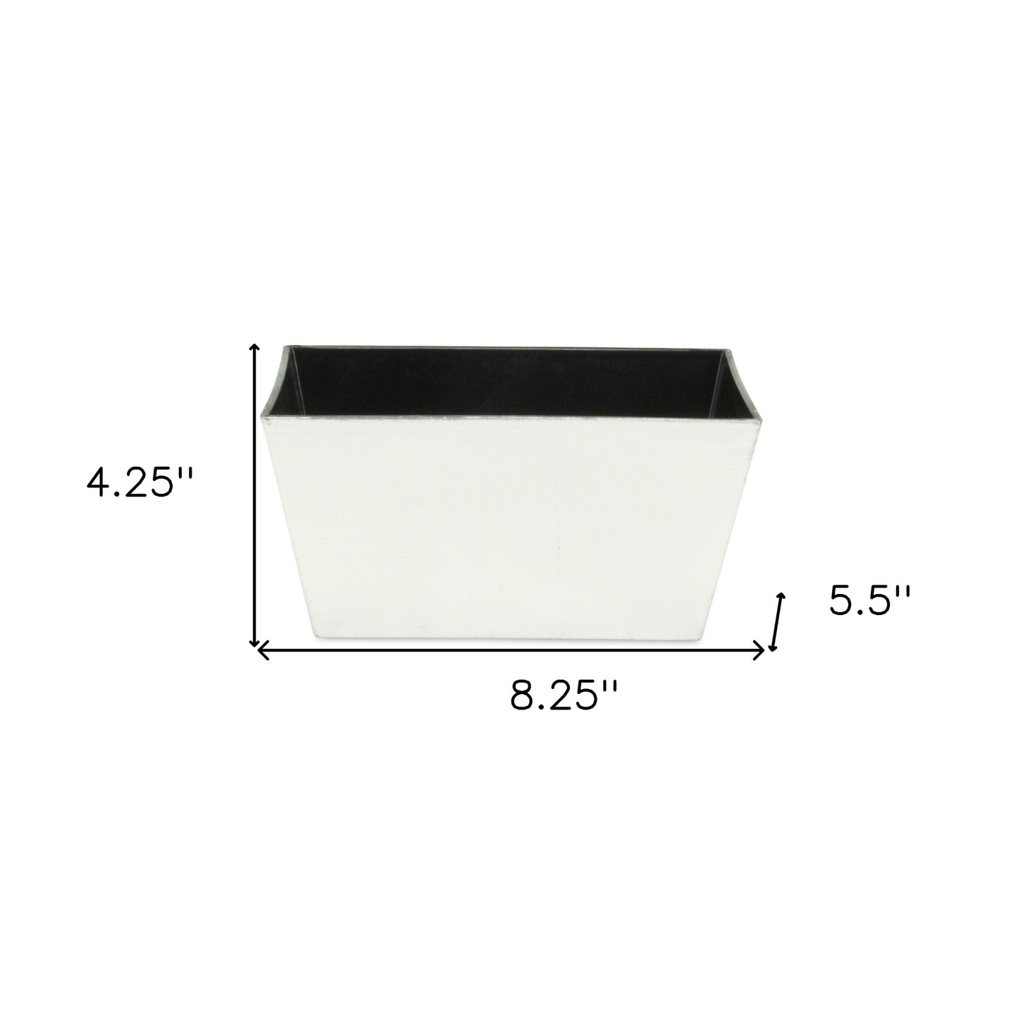 8" Silver Recycled Plastic Indoor Outdoor Rectangular Planter Box - Homeroots - Flyclothing LLC