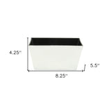 8" Silver Recycled Plastic Indoor Outdoor Rectangular Planter Box - Homeroots - Flyclothing LLC