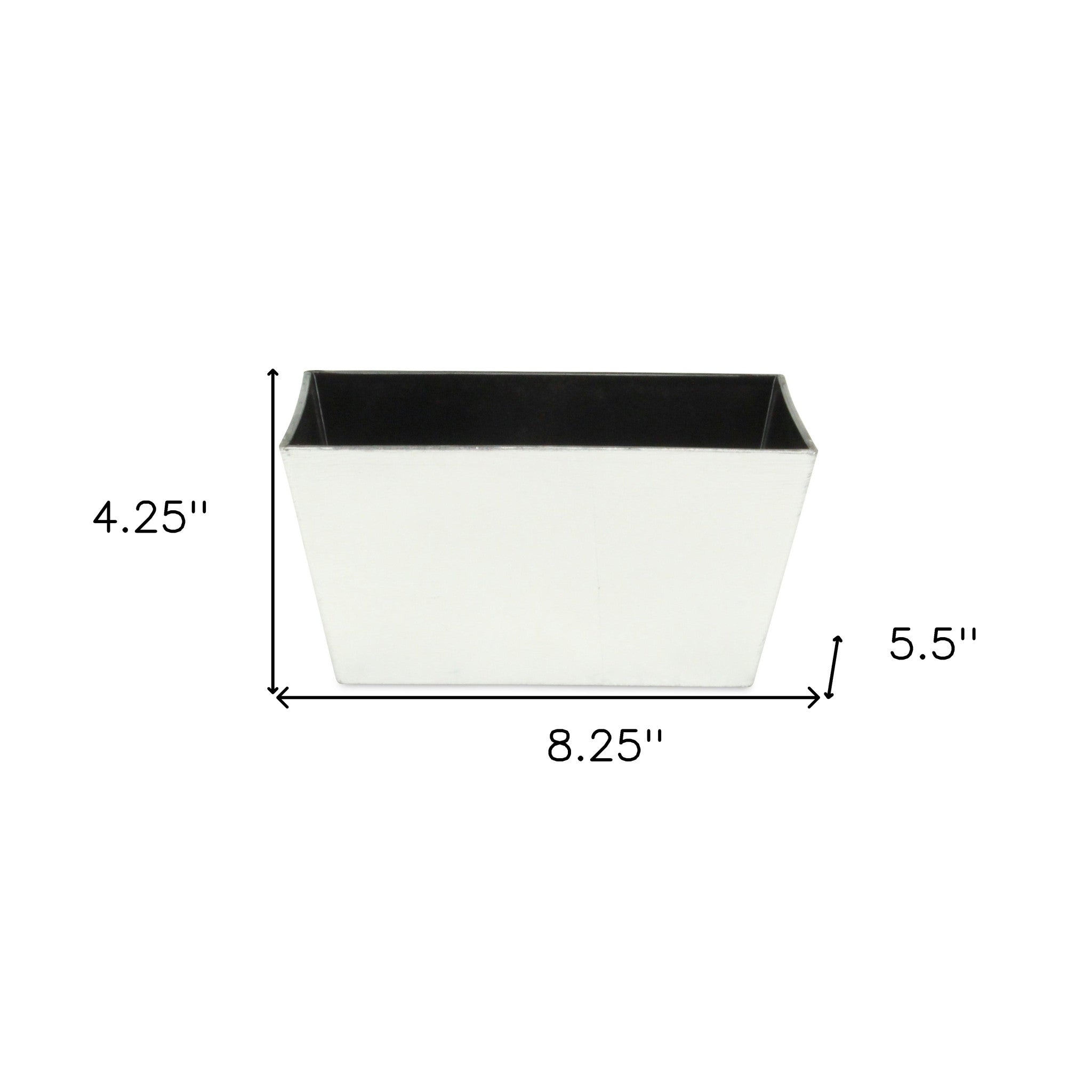 8" Silver Recycled Plastic Indoor Outdoor Rectangular Planter Box - Homeroots - Flyclothing LLC