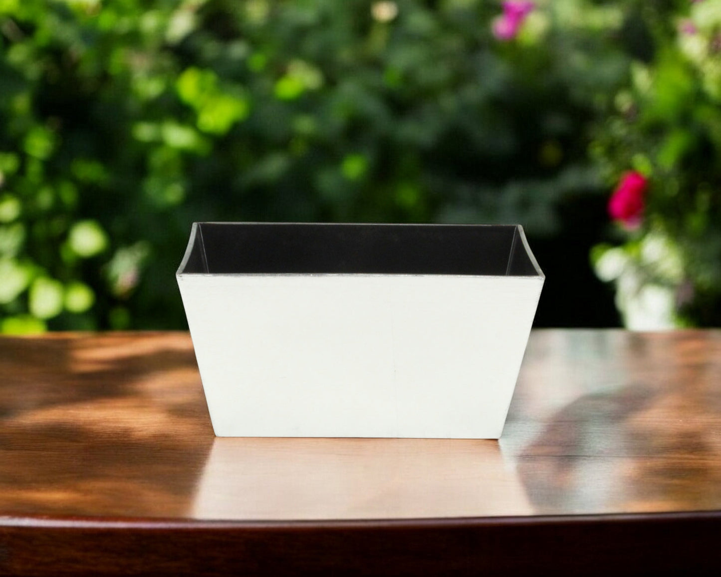 8" Silver Recycled Plastic Indoor Outdoor Rectangular Planter Box - Homeroots - Flyclothing LLC