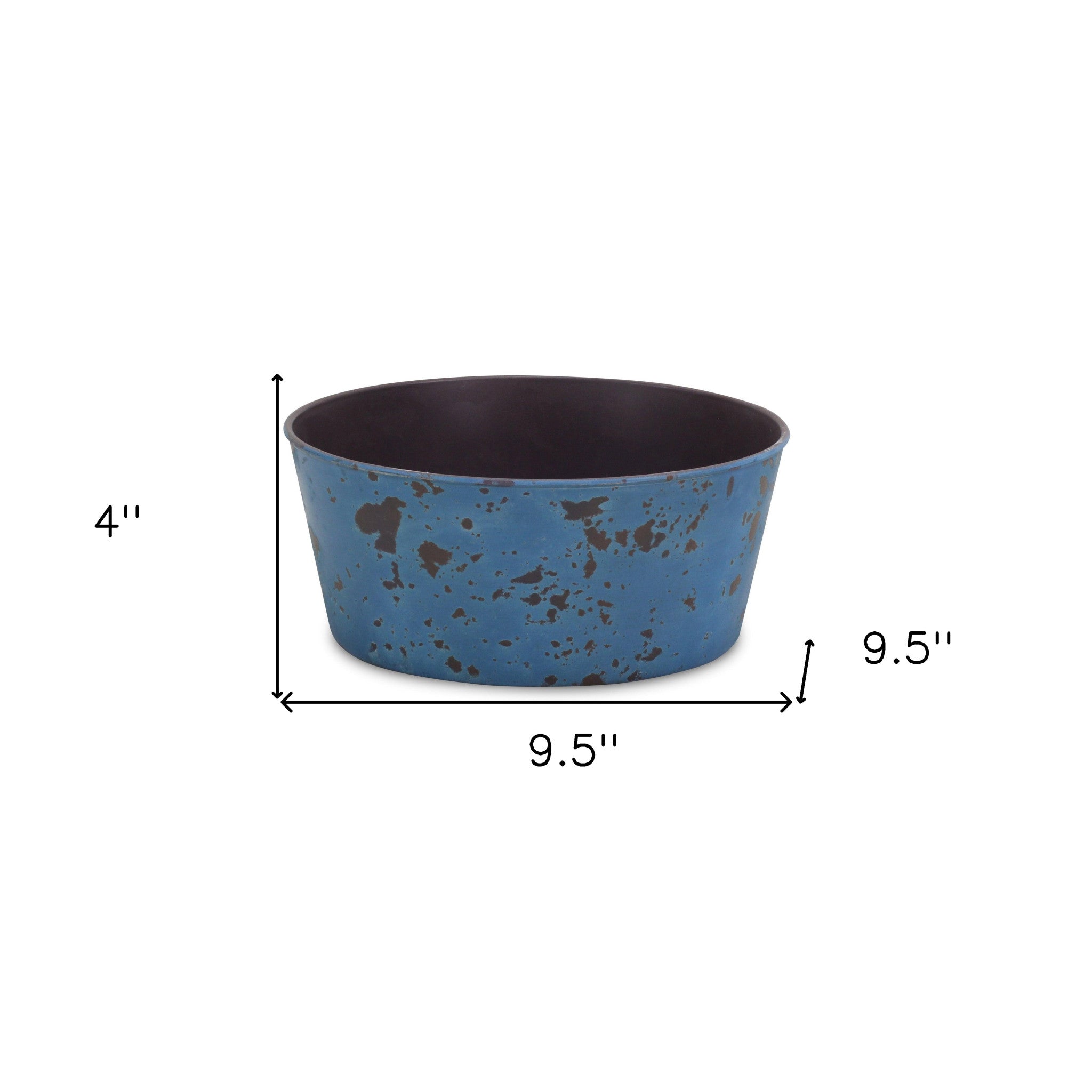 10" Blue Recycled Plastic Indoor Outdoor Round Pot Planter - Homeroots - Flyclothing LLC