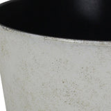 12" Cream Recycled Plastic Indoor Outdoor Round Nursery Pot - Homeroots - Flyclothing LLC