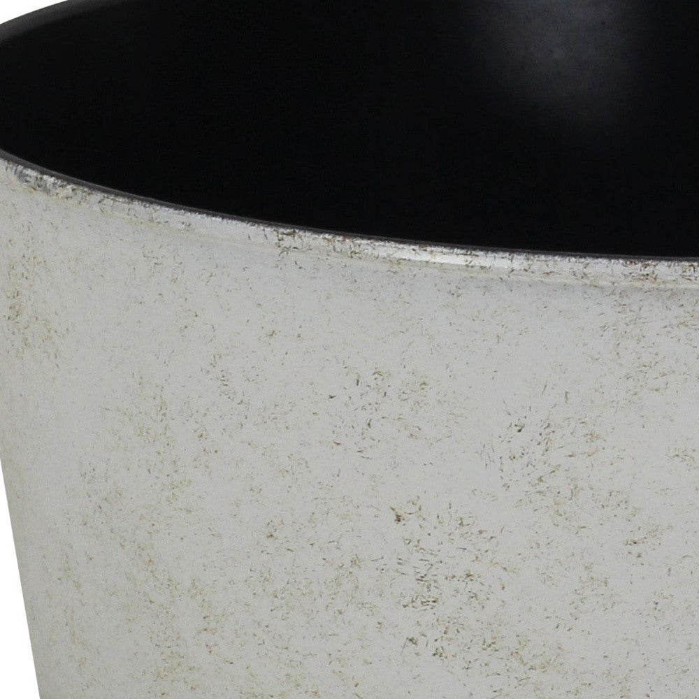 12" Cream Recycled Plastic Indoor Outdoor Round Nursery Pot - Homeroots - Flyclothing LLC