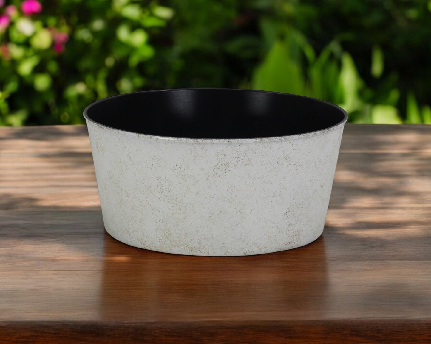 12" Cream Recycled Plastic Indoor Outdoor Round Nursery Pot - Homeroots - Flyclothing LLC