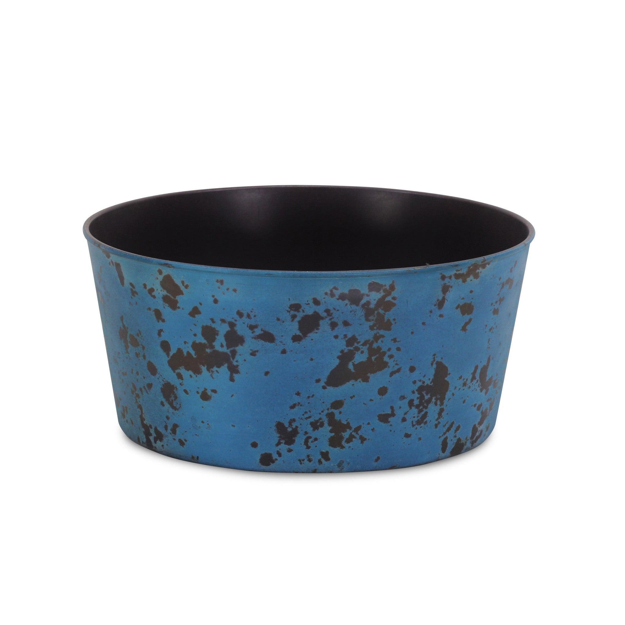12" Blue Recycled Plastic Indoor Outdoor Round Pot Planter - Homeroots - Flyclothing LLC