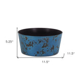 12" Blue Recycled Plastic Indoor Outdoor Round Pot Planter - Homeroots - Flyclothing LLC