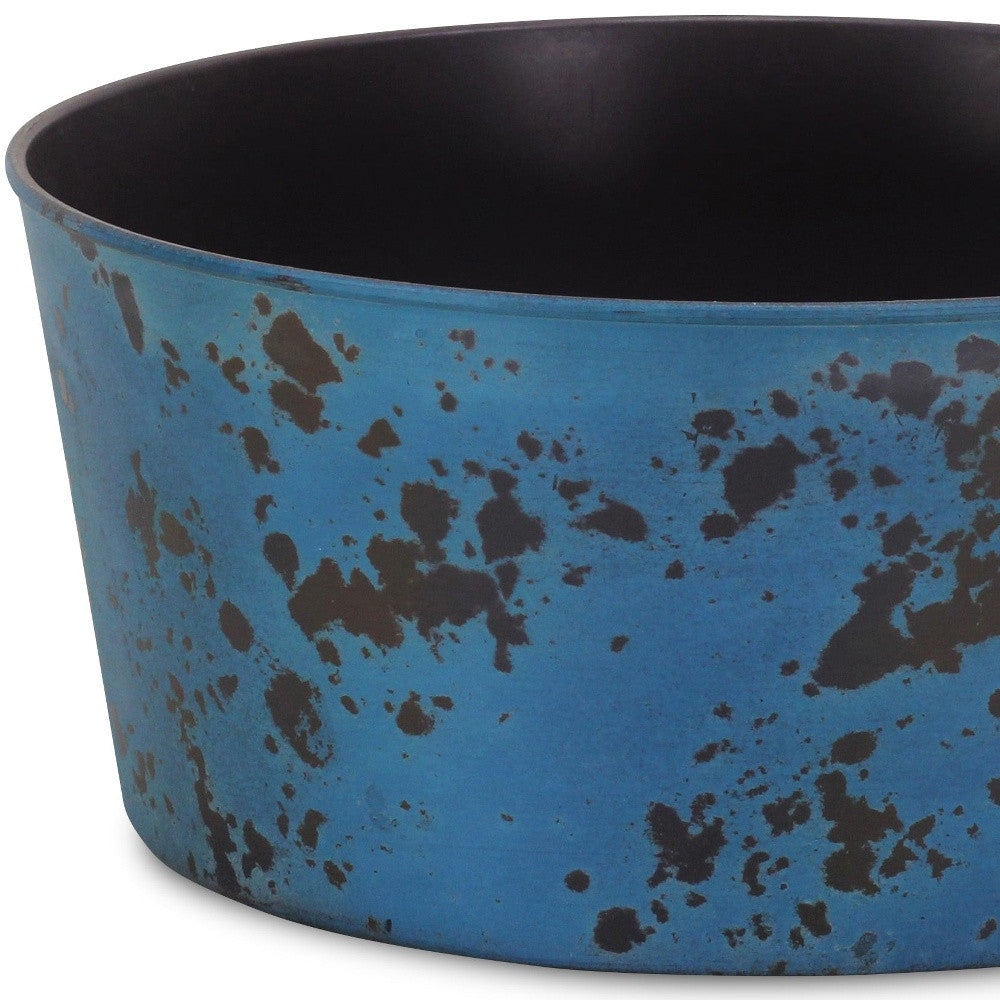 12" Blue Recycled Plastic Indoor Outdoor Round Pot Planter - Homeroots - Flyclothing LLC