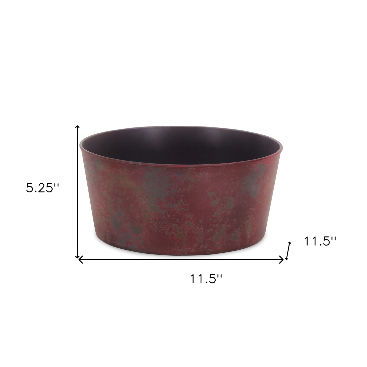 12" Red Recycled Plastic Indoor Outdoor Round Pot Planter - Homeroots - Flyclothing LLC