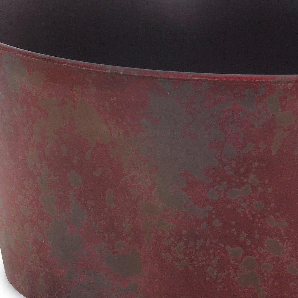 12" Red Recycled Plastic Indoor Outdoor Round Pot Planter - Homeroots - Flyclothing LLC