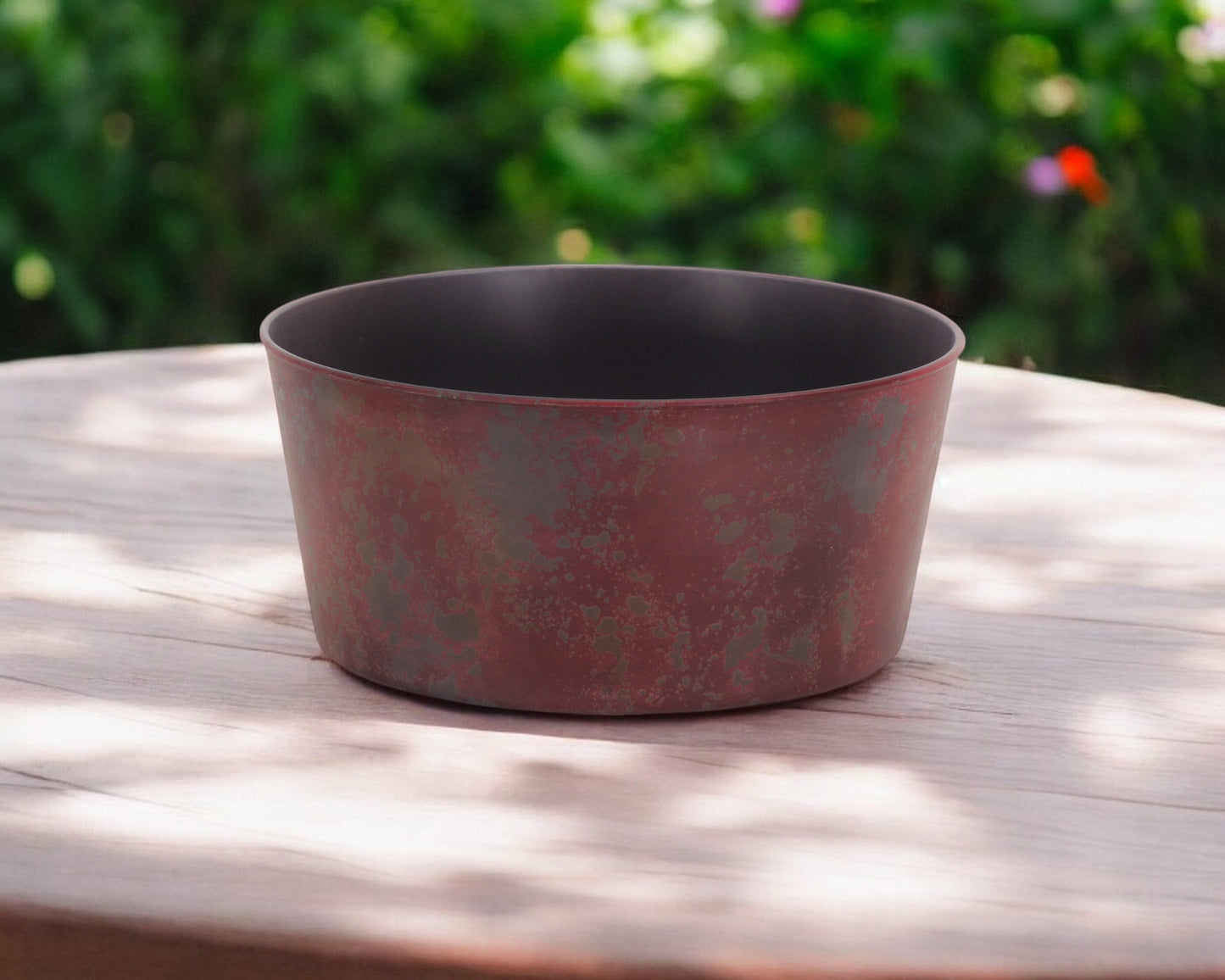 12" Red Recycled Plastic Indoor Outdoor Round Pot Planter - Homeroots - Flyclothing LLC