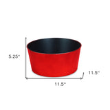 12" Red Recycled Plastic Indoor Outdoor Round Pot Planter - Homeroots - Flyclothing LLC