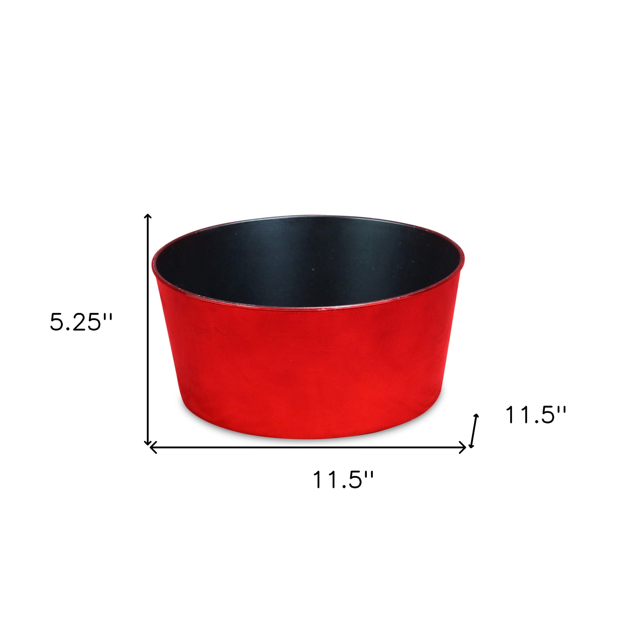 12" Red Recycled Plastic Indoor Outdoor Round Pot Planter - Homeroots - Flyclothing LLC